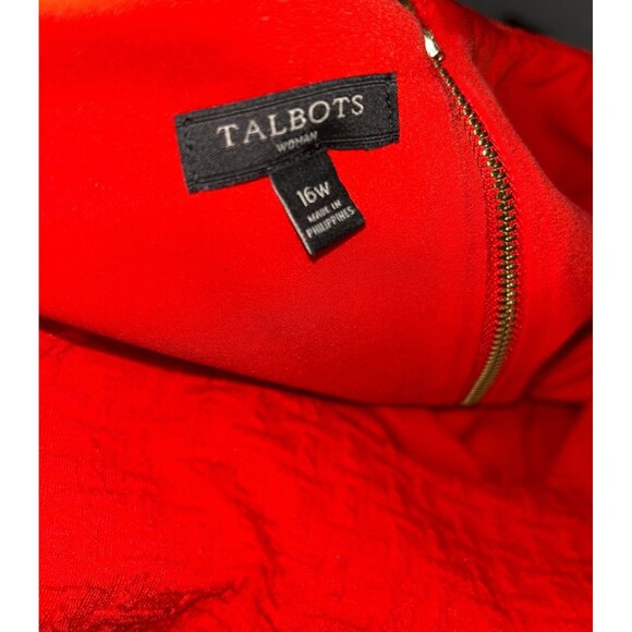 Talbots Women's Red Textured Knit Shift Dress size 18W Round Neck Short Sleeve - Picture 10 of 10